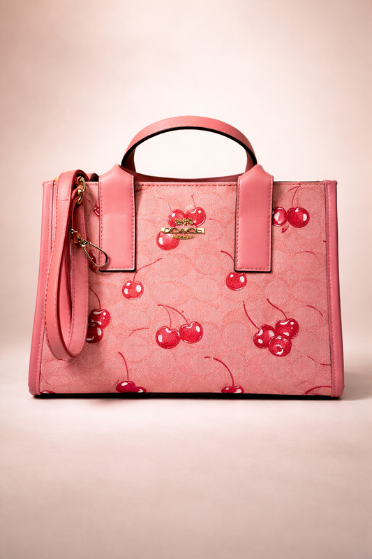 Cherry Signature Mini Tote – Pink