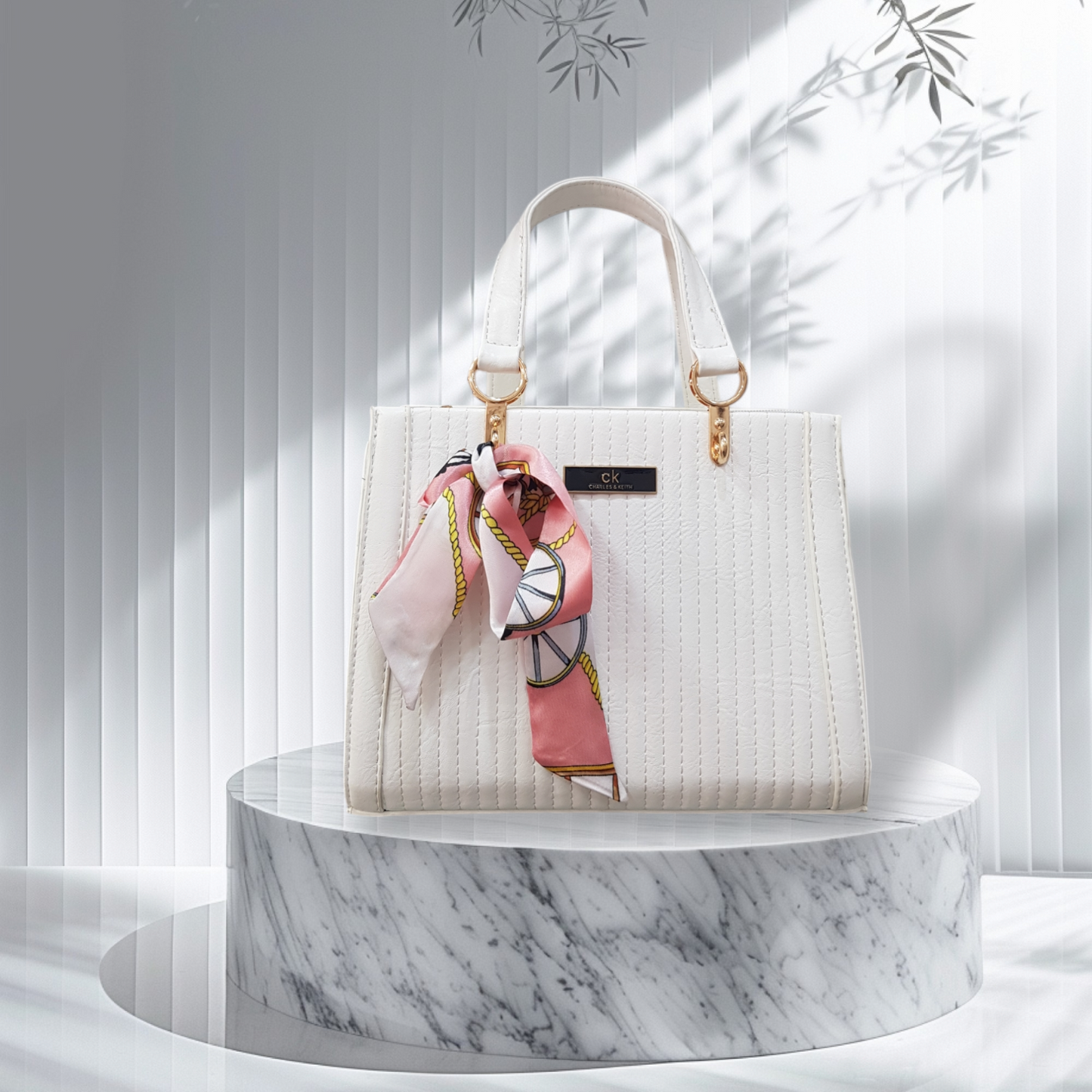 Charles & Keith Tote Bag with Scarf Detail