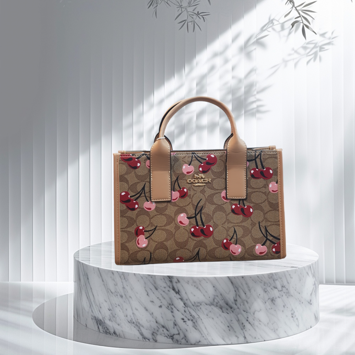 Coach Dempsey Tote with Cherry Print
